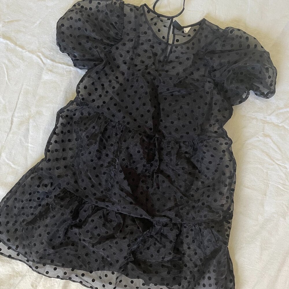 Sheer Polka Dot Baby Doll Dress